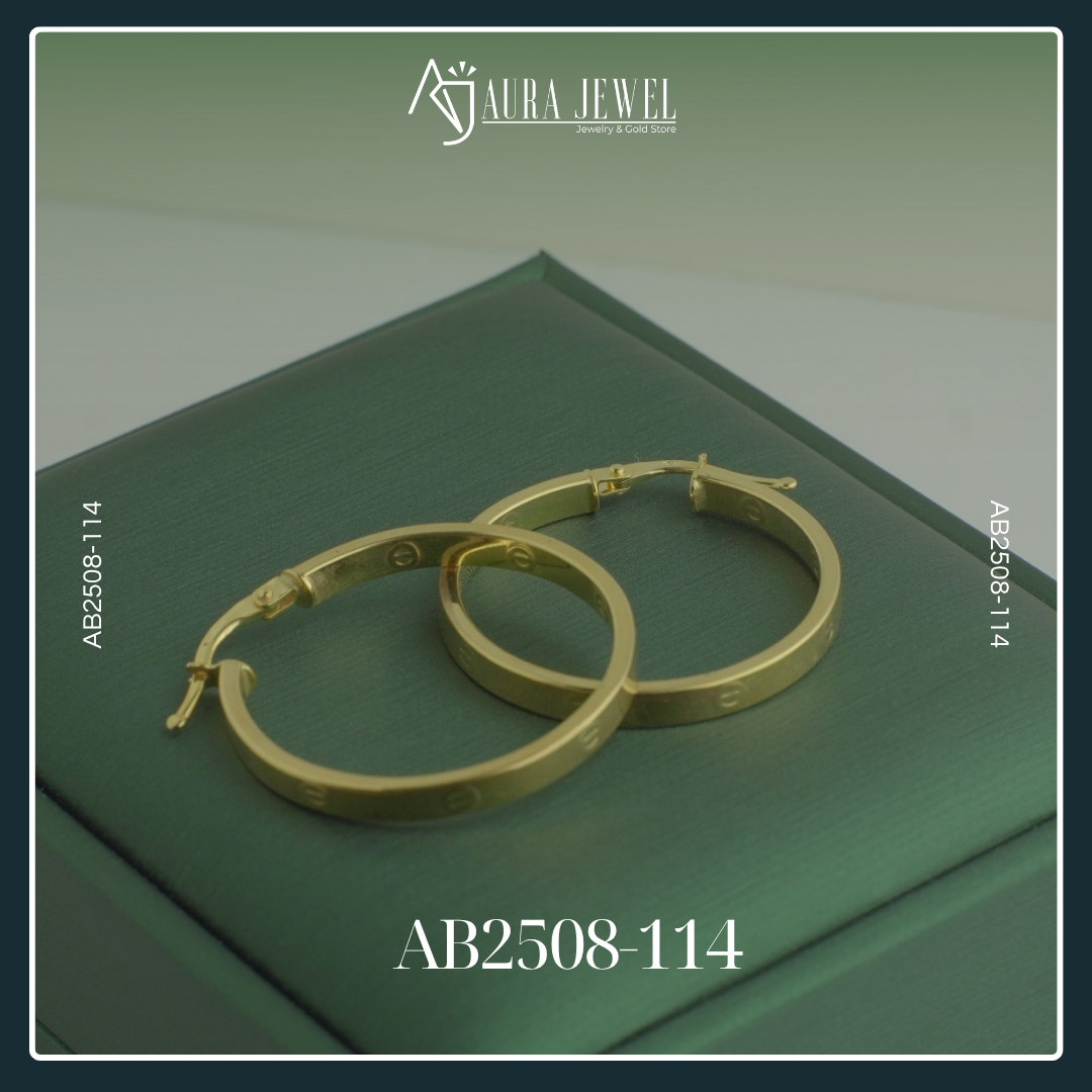 18K HOOP GOLD EARRINGS - Image 4