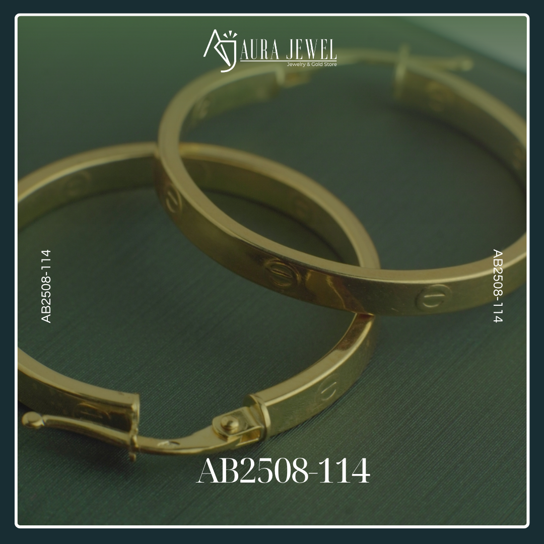 18K HOOP GOLD EARRINGS - Image 2