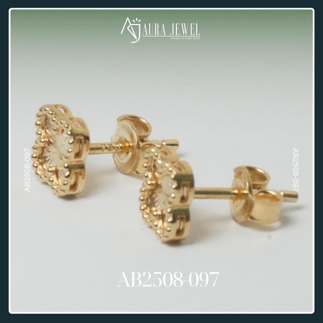 18K FLOWER GOLD EARRINGS - Image 2