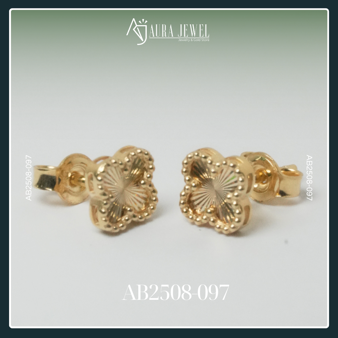 18K FLOWER GOLD EARRINGS - Image 4