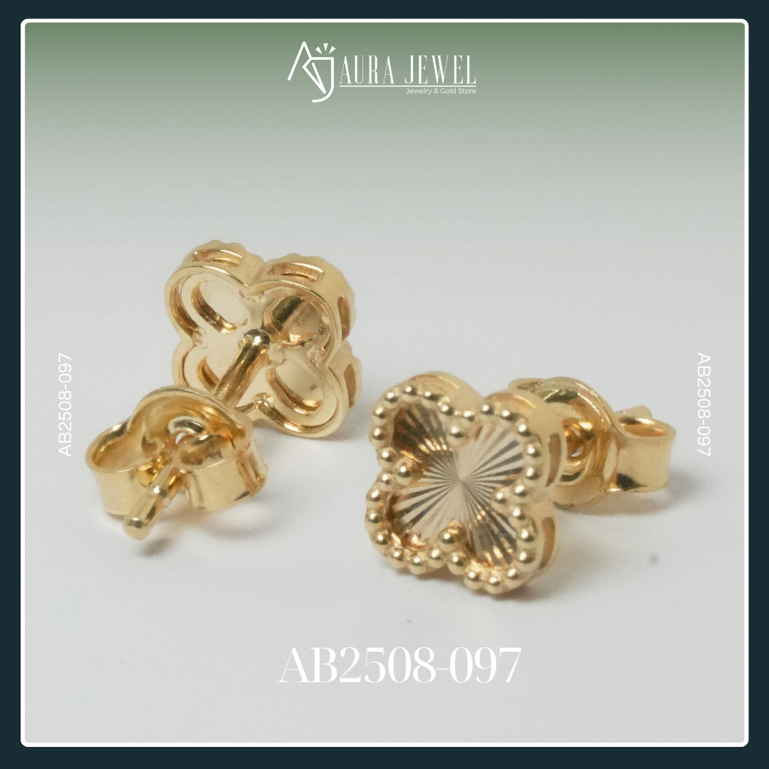 18K FLOWER GOLD EARRINGS - Image 3