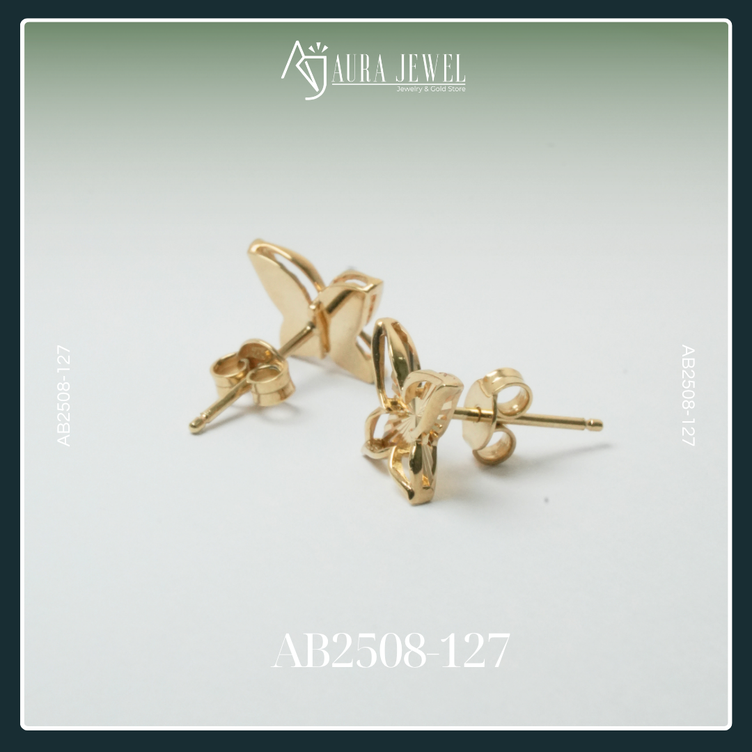 18K BUTTERFLY GOLD EARRINGS - Image 3