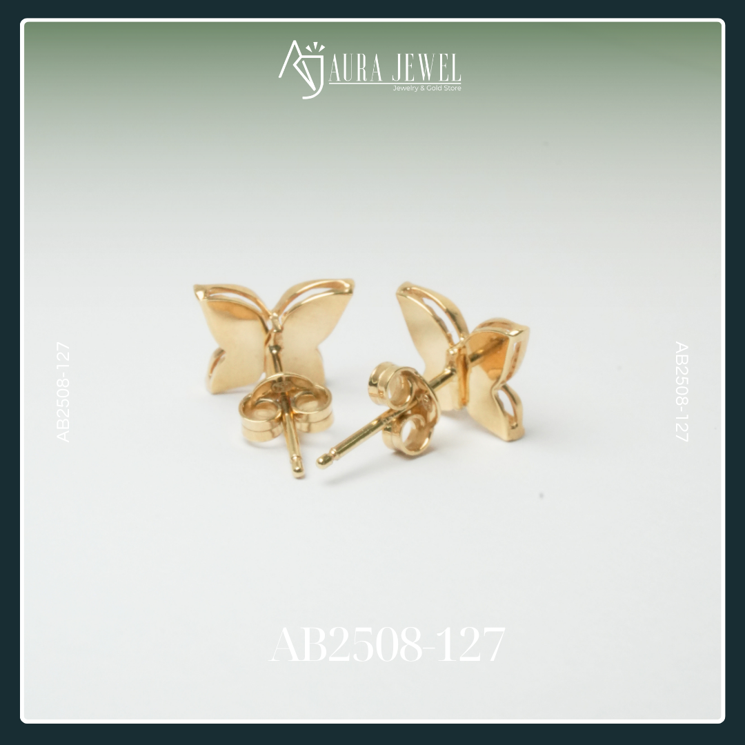 18K BUTTERFLY GOLD EARRINGS - Image 4