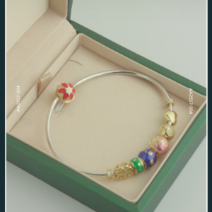 18K TWO TONE CHARM BANGLE