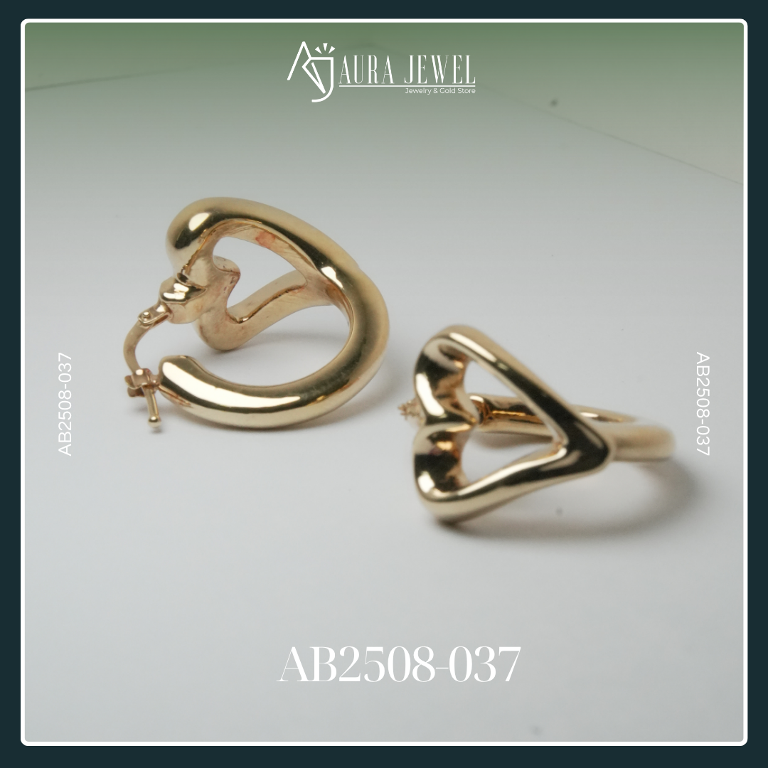 18K HEART GOLD EARRINGS - Image 2