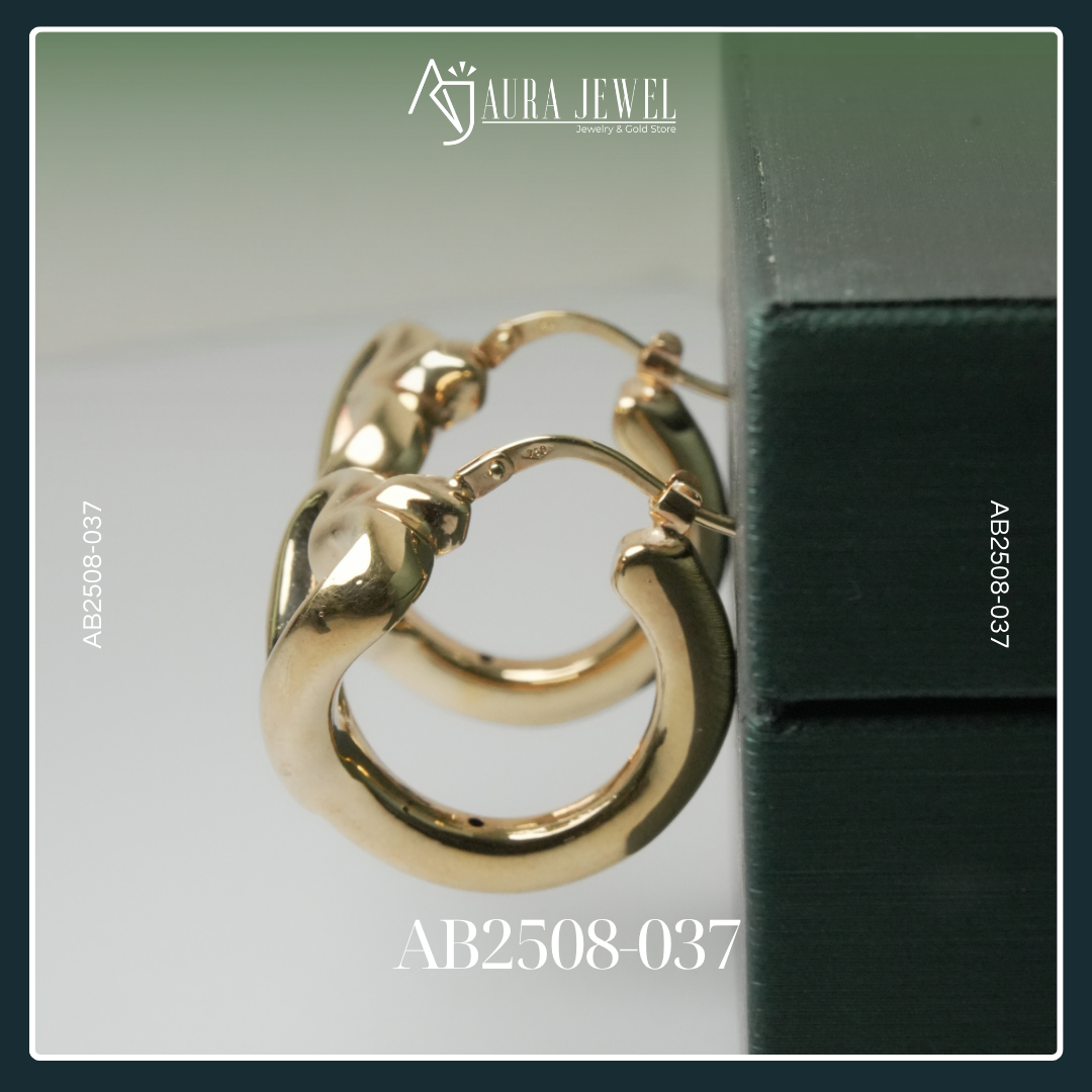 18K HEART GOLD EARRINGS - Image 3