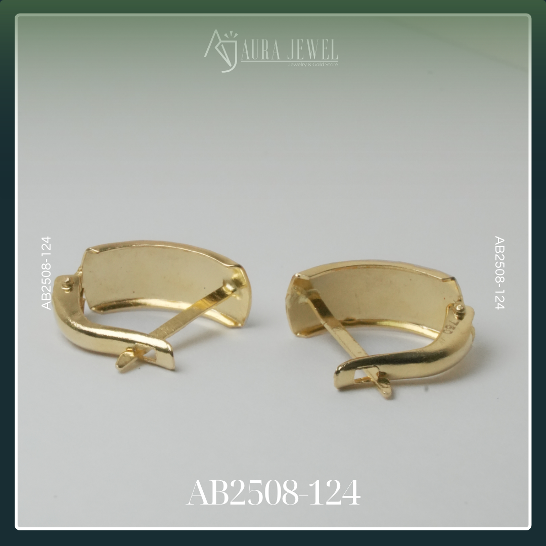 18K TWO-TONE CLIP GOLD EARRINGS - Image 2