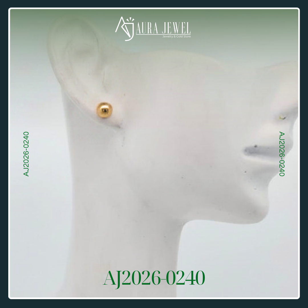 18K BALL GOLD EARRINGS - Image 3
