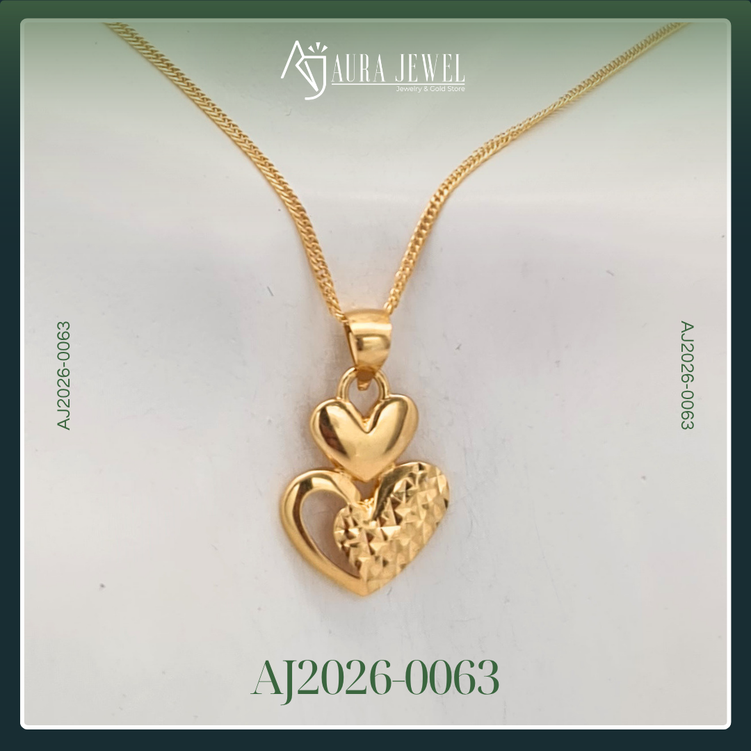 18K HEART GOLD CHAIN WITH PENDANT - Image 2