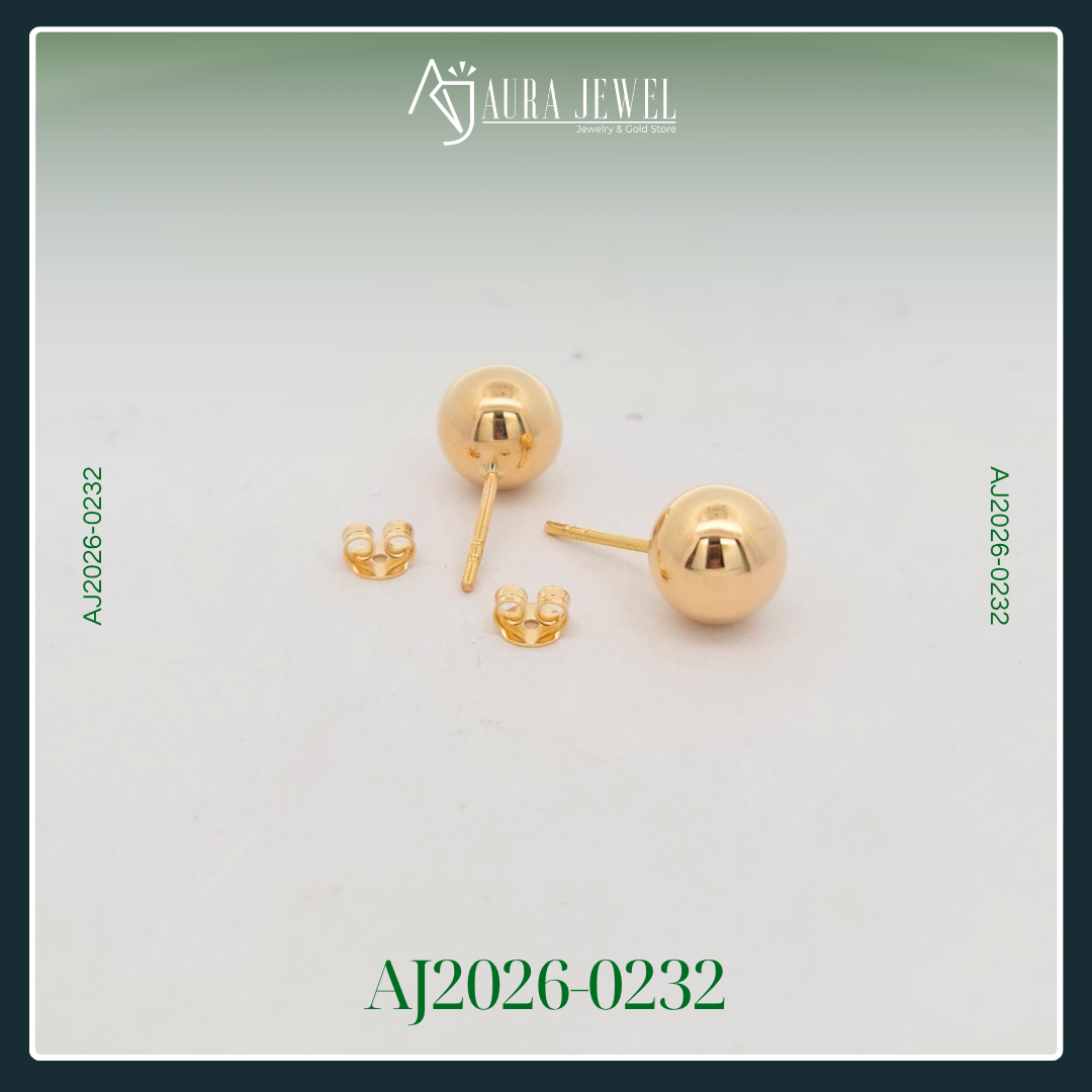 18K BALL GOLD EARRINGS - Image 2