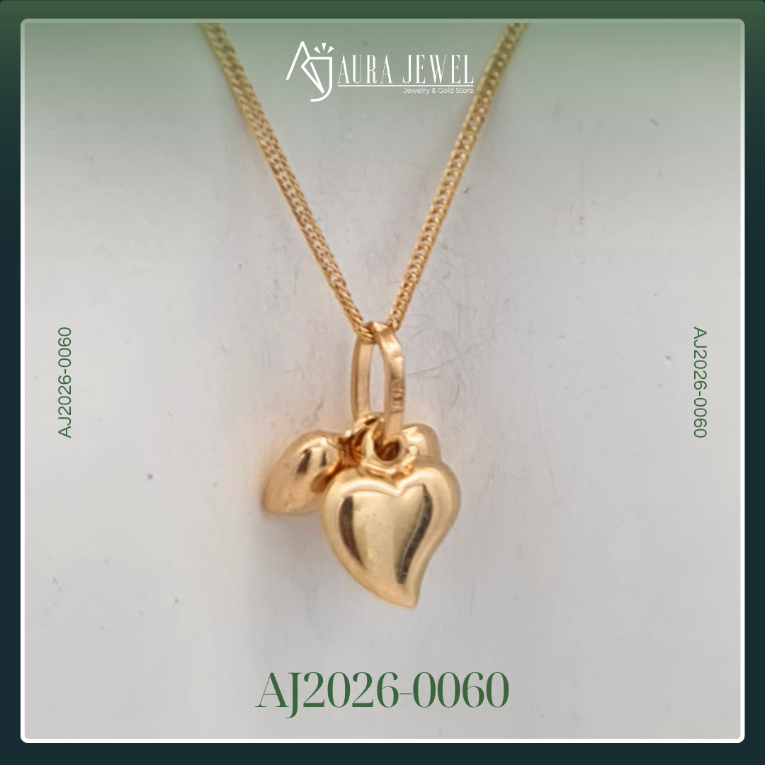 18K HEART GOLD CHAIN WITH PENDANT - Image 3
