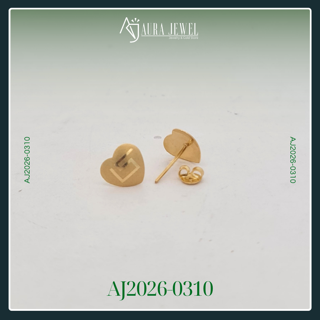 18K HEART GOLD EARRINGS - Image 2