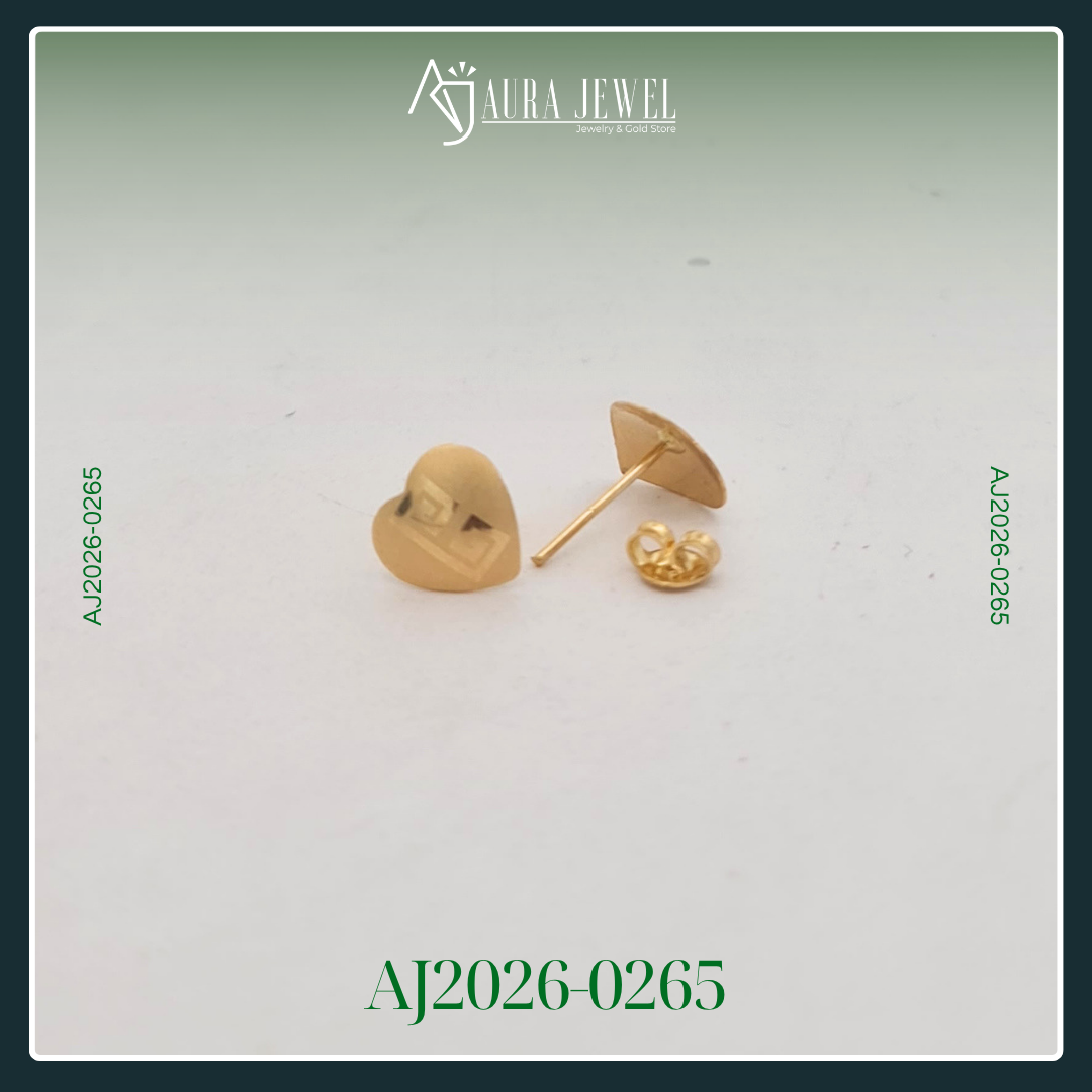 18K HEART GOLD EARRINGS - Image 2