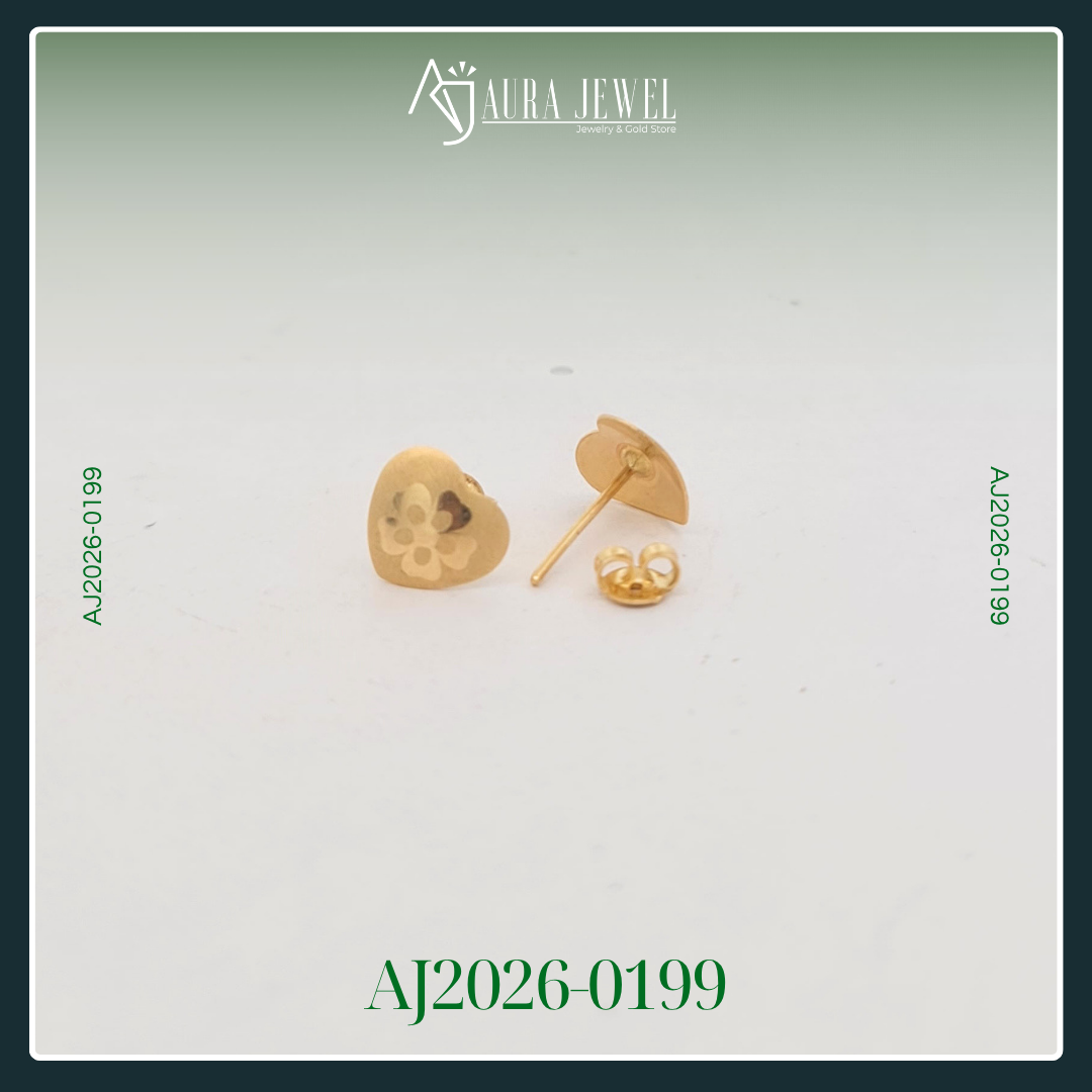18K HEART GOLD EARRINGS - Image 2
