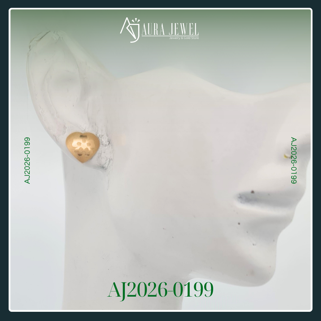 18K HEART GOLD EARRINGS - Image 3