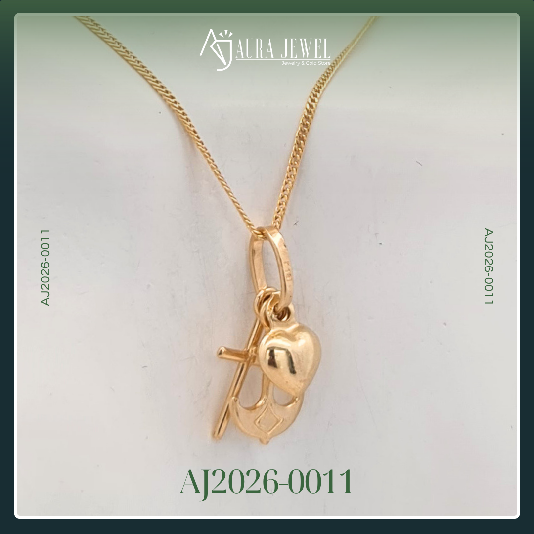 18K GOLD CHAIN WITH PENDANT - Image 3