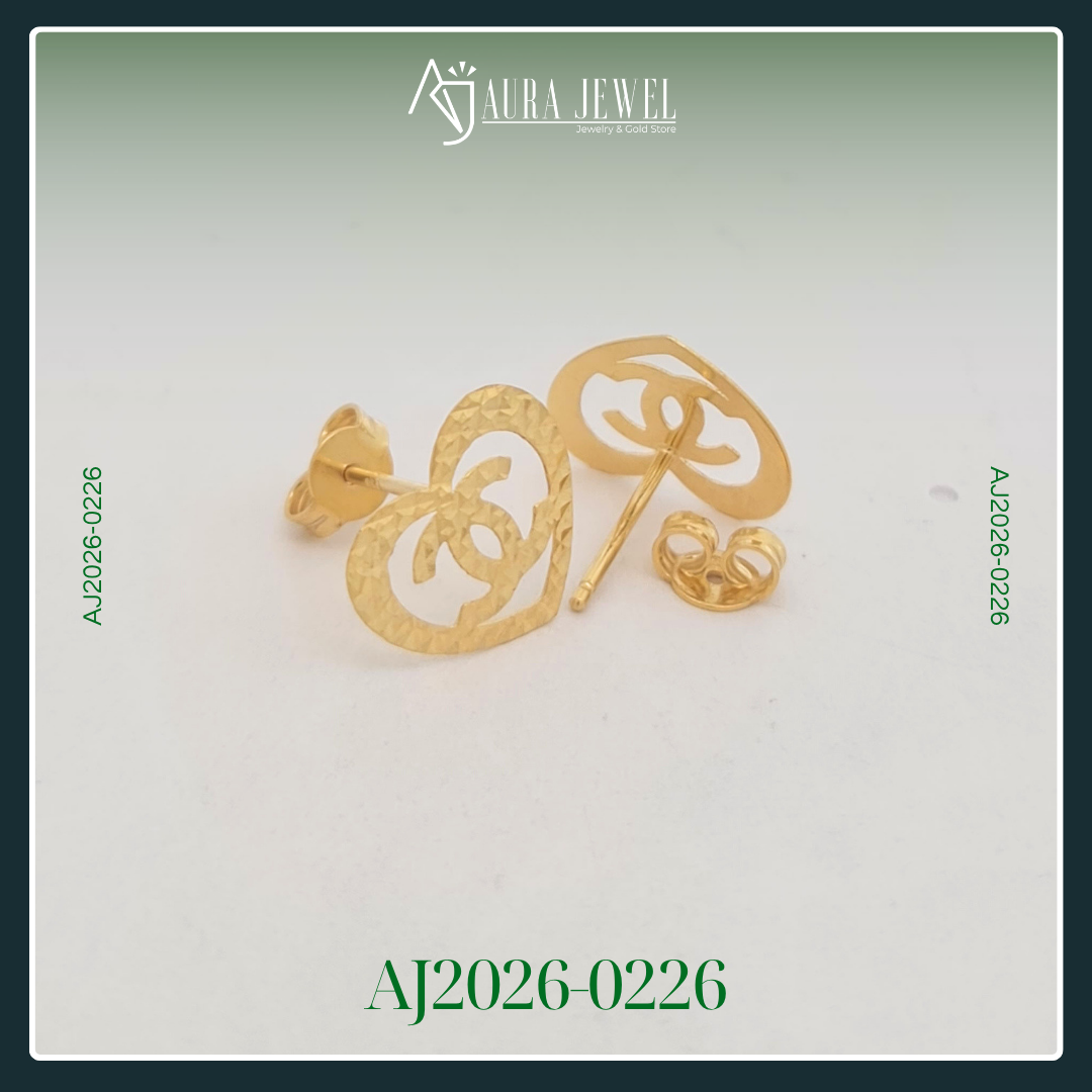 18K HEART GOLD EARRINGS - Image 3