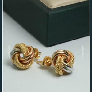 18K TRI COLOR KNOT GOLD EARRINGS