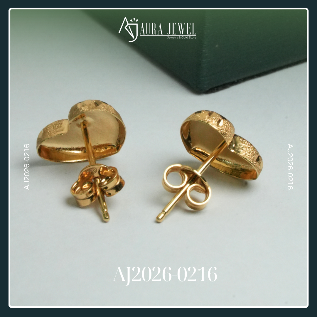 18K HEART GOLD EARRINGS - Image 2