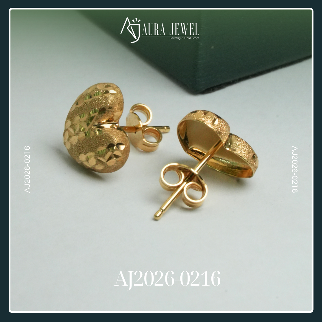 18K HEART GOLD EARRINGS - Image 3