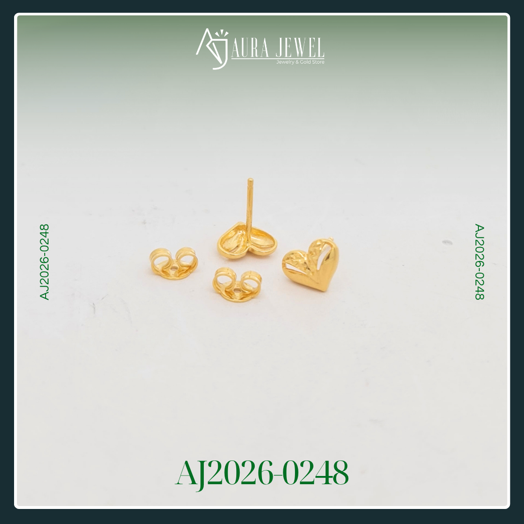 18K HEART GOLD EARRINGS - Image 2