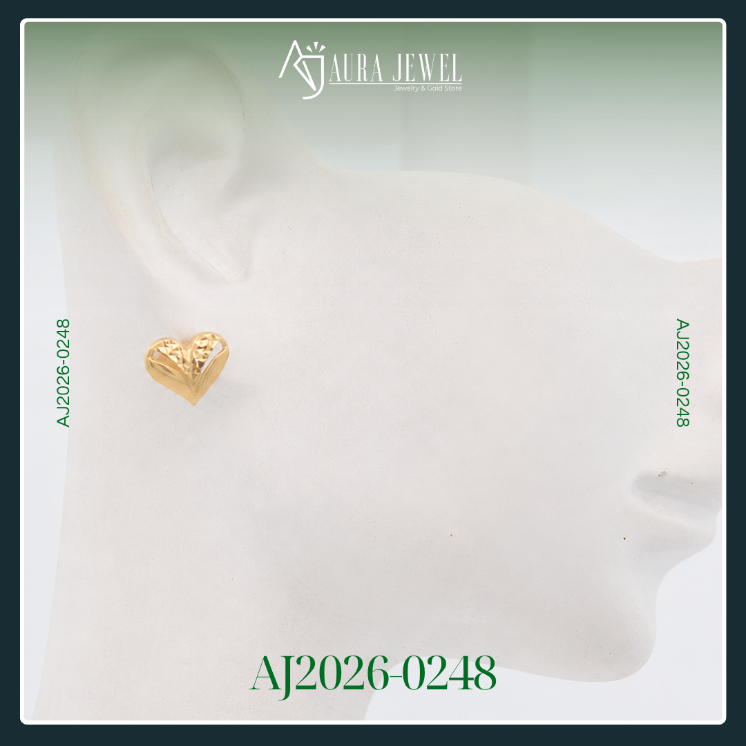 18K HEART GOLD EARRINGS - Image 3