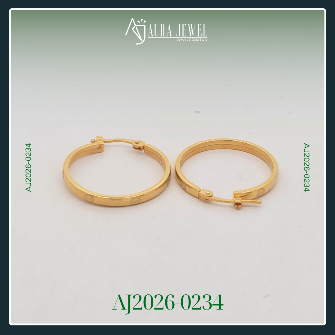 18K HOOP GOLD EARRINGS - Image 2