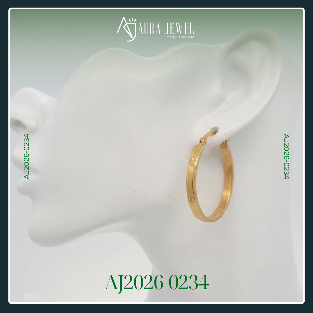 18K HOOP GOLD EARRINGS - Image 3
