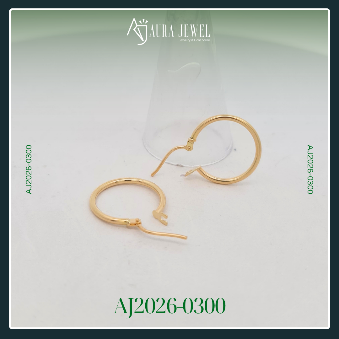 18K HOOP GOLD EARRINGS - Image 2