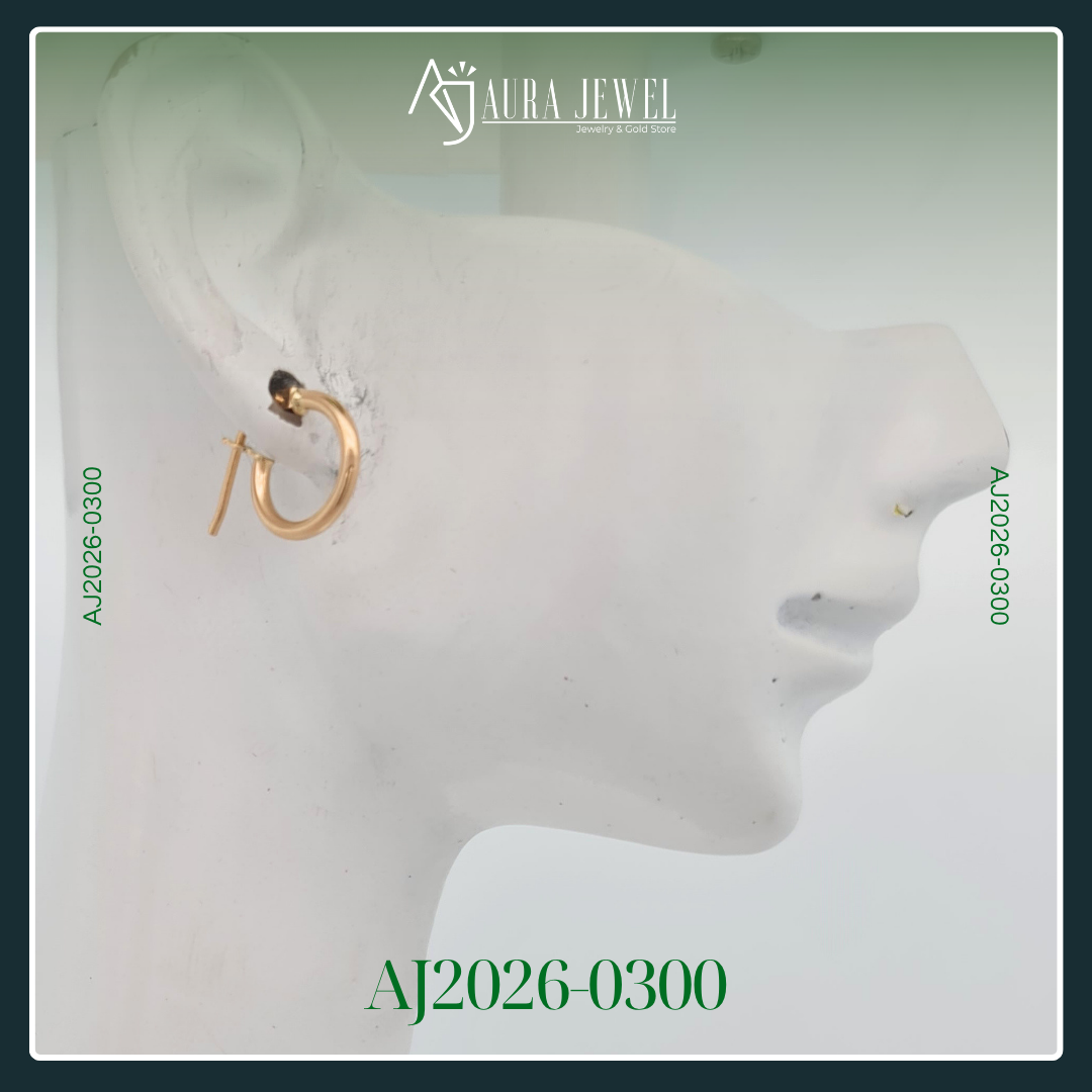 18K HOOP GOLD EARRINGS - Image 3