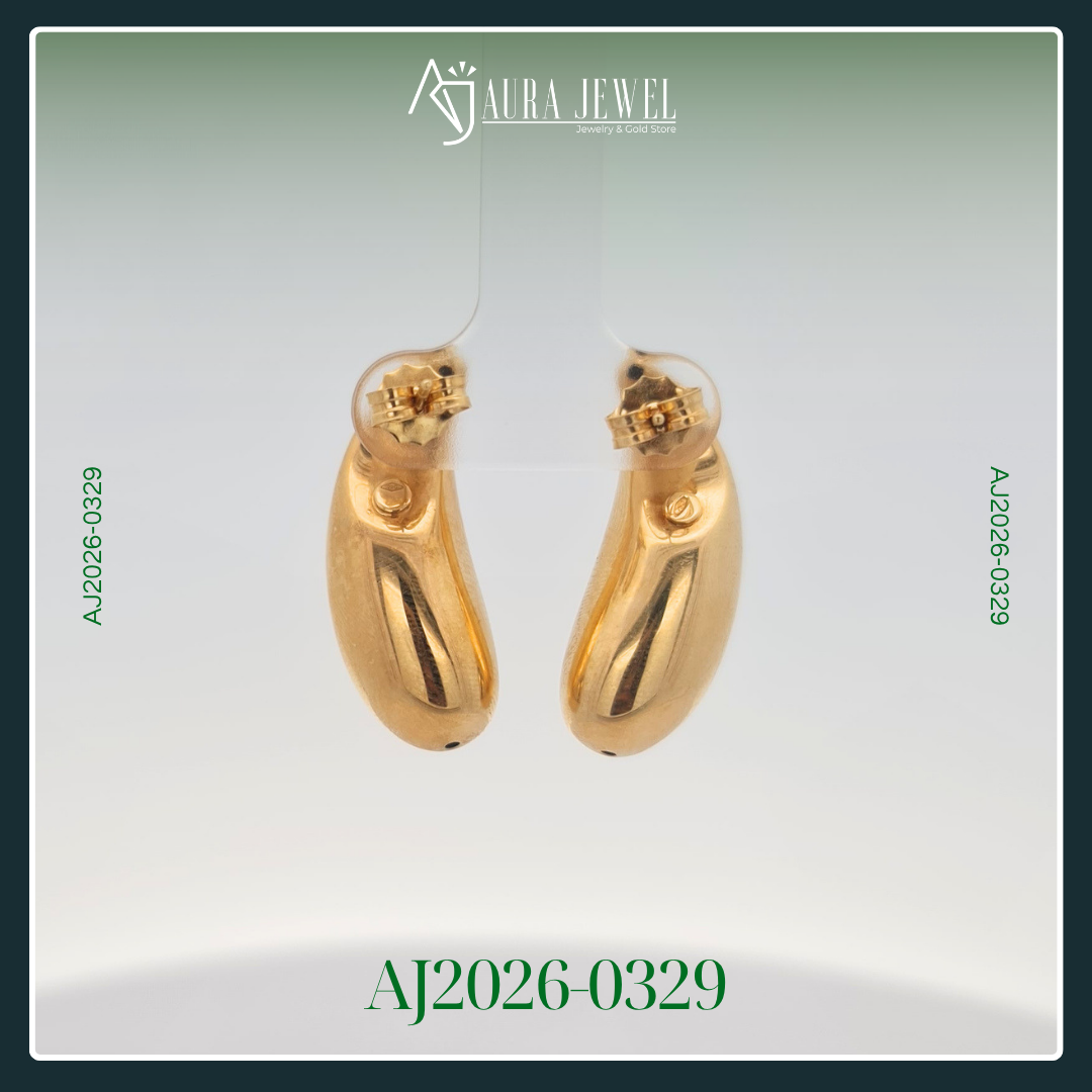 18K TEAR DROP GOLD EARRINGS - Image 2