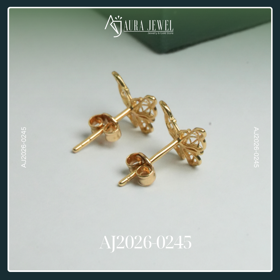 18K BUTTERFLY GOLD EARRINGS - Image 3