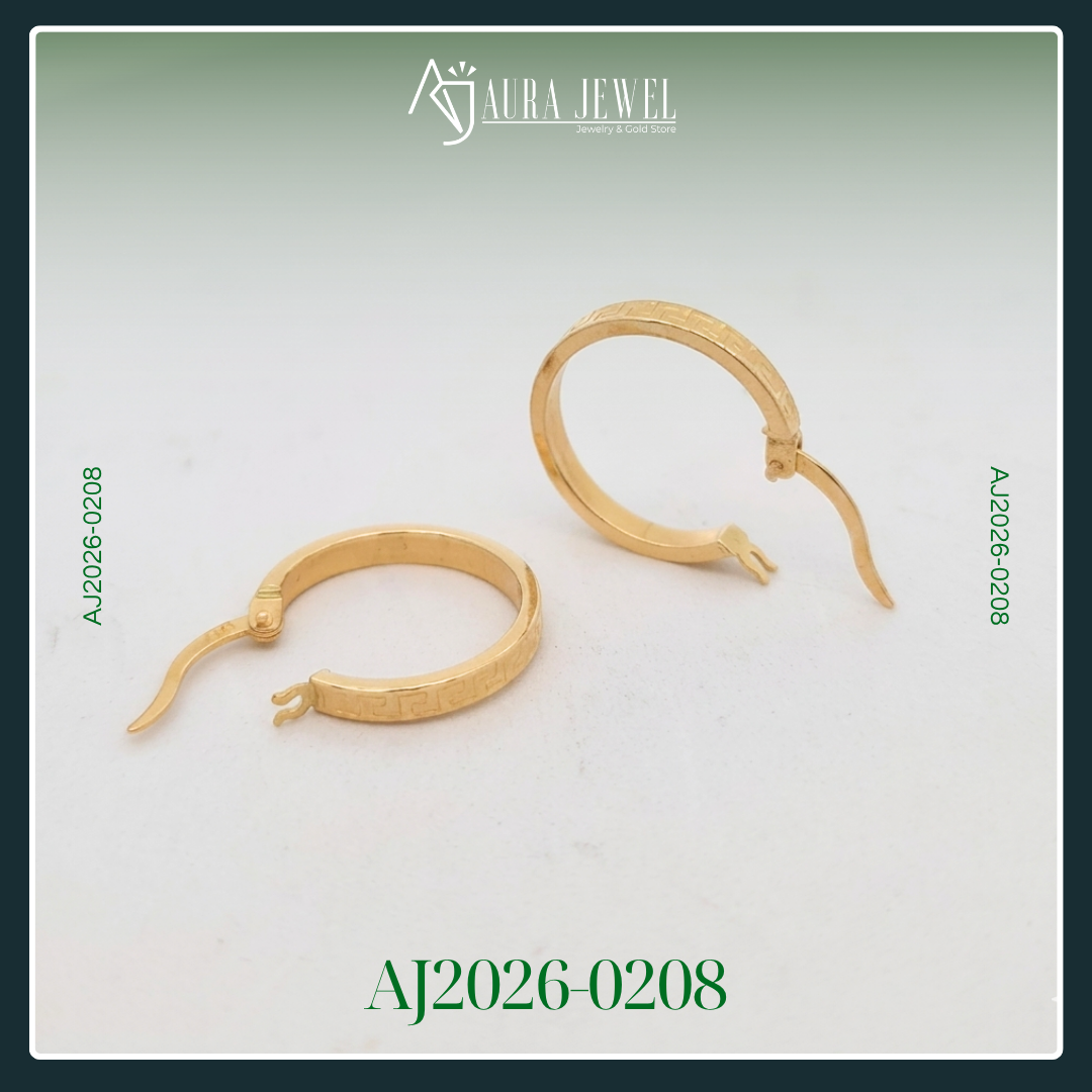 18K HOOP GOLD EARRINGS - Image 2