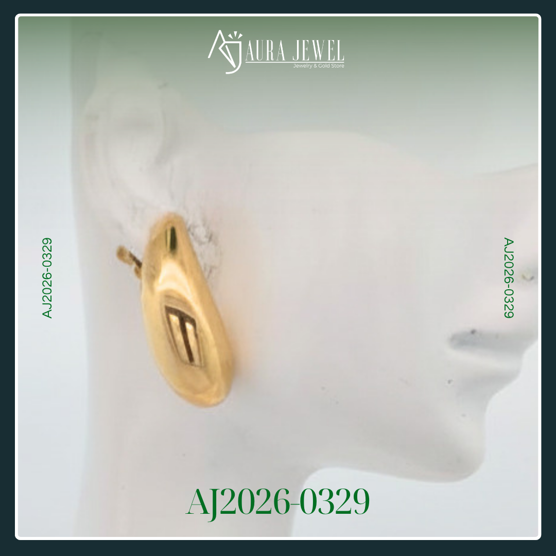 18K TEAR DROP GOLD EARRINGS - Image 3
