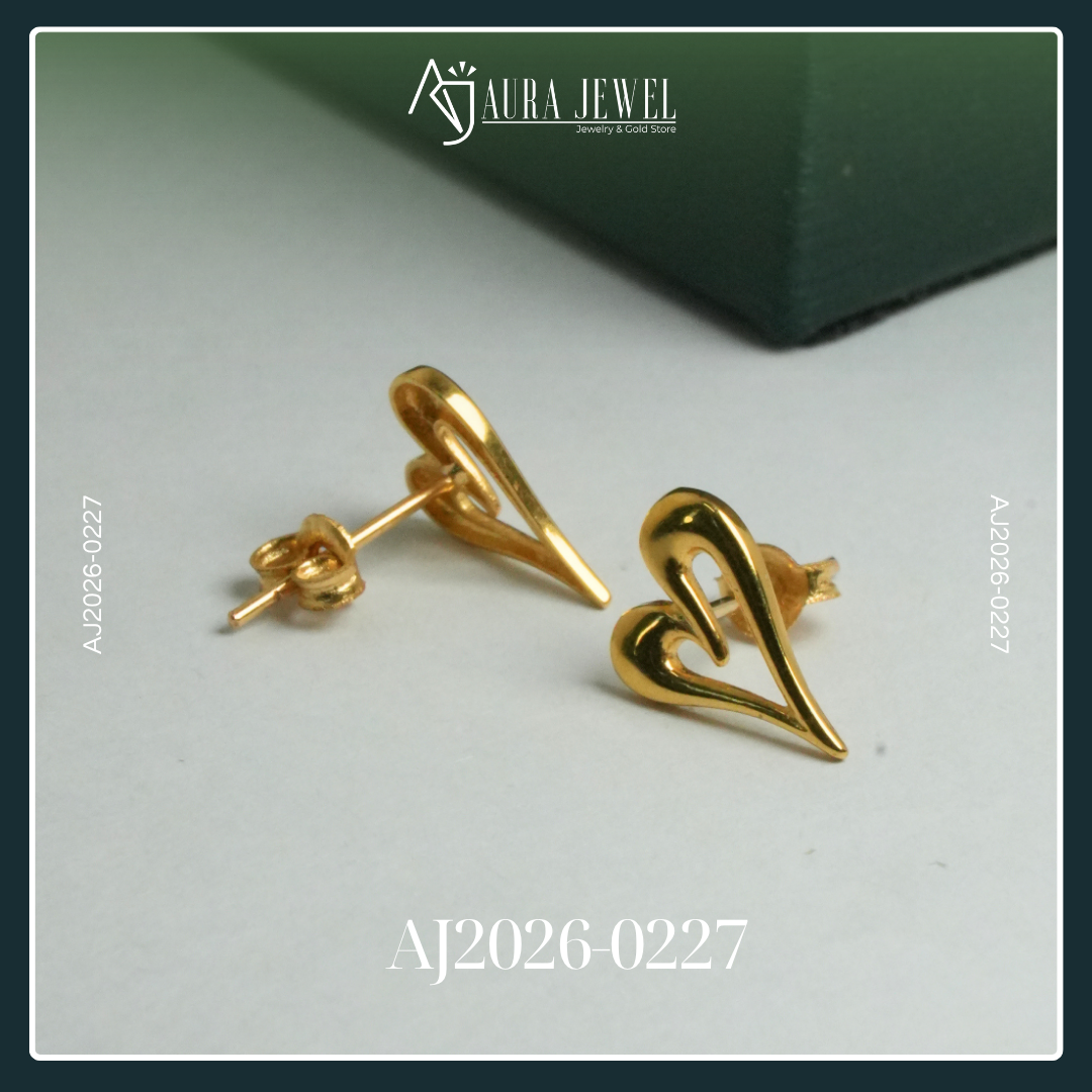 18K HEART GOLD EARRINGS - Image 2