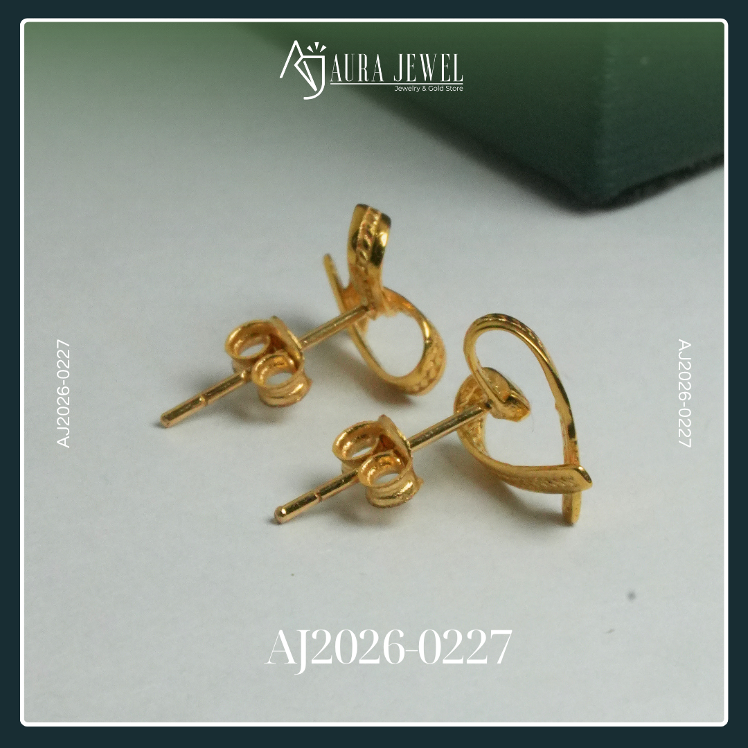 18K HEART GOLD EARRINGS - Image 3
