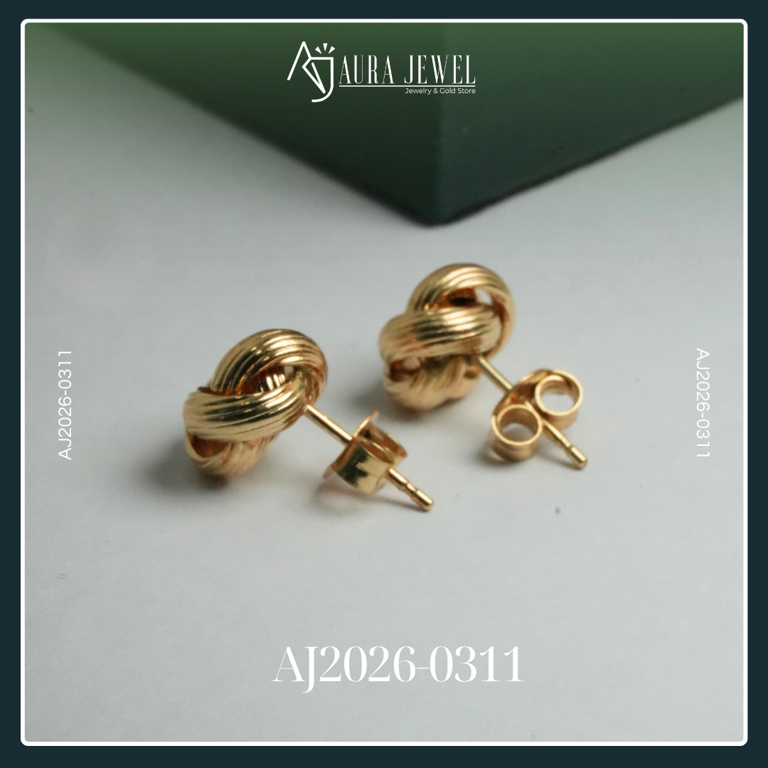 18K KNOT GOLD EARRINGS - Image 3