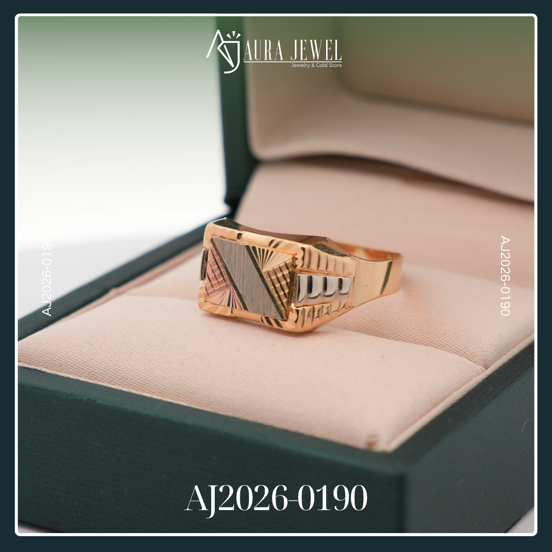 18K TRI COLOR GOLD MEN'S RING - Image 3
