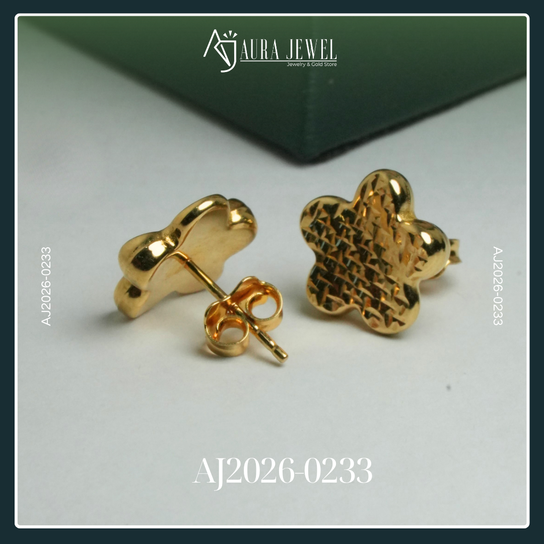18K FLOWER GOLD EARRINGS - Image 2