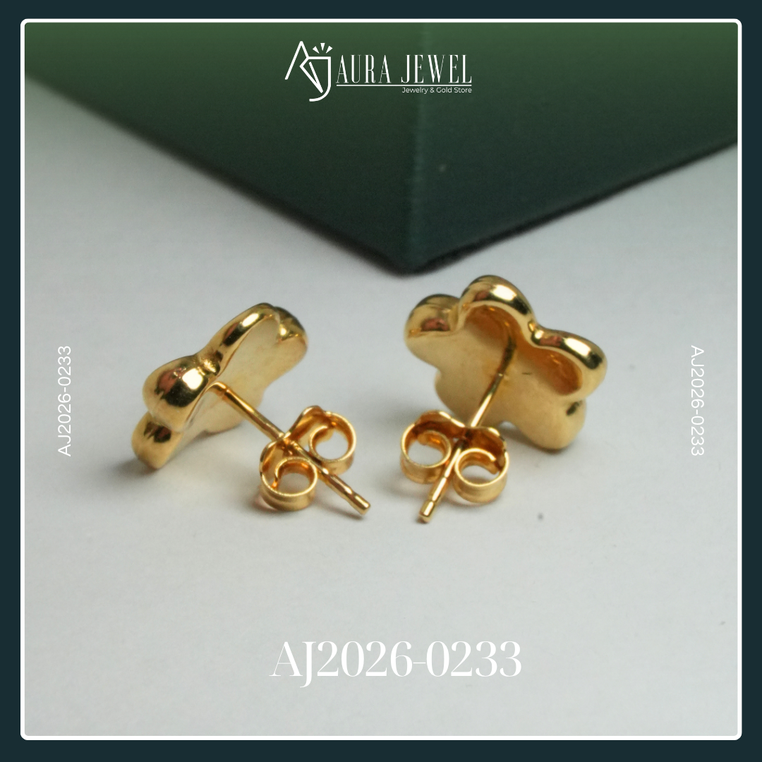 18K FLOWER GOLD EARRINGS - Image 3