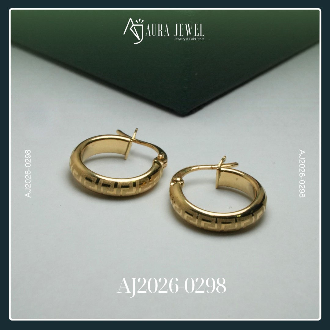18K HOOP GOLD EARRINGS - Image 2