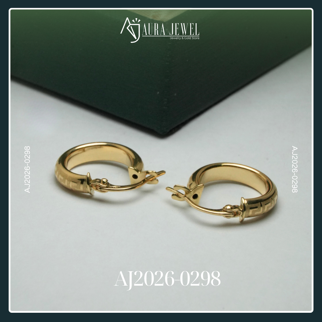 18K HOOP GOLD EARRINGS - Image 3