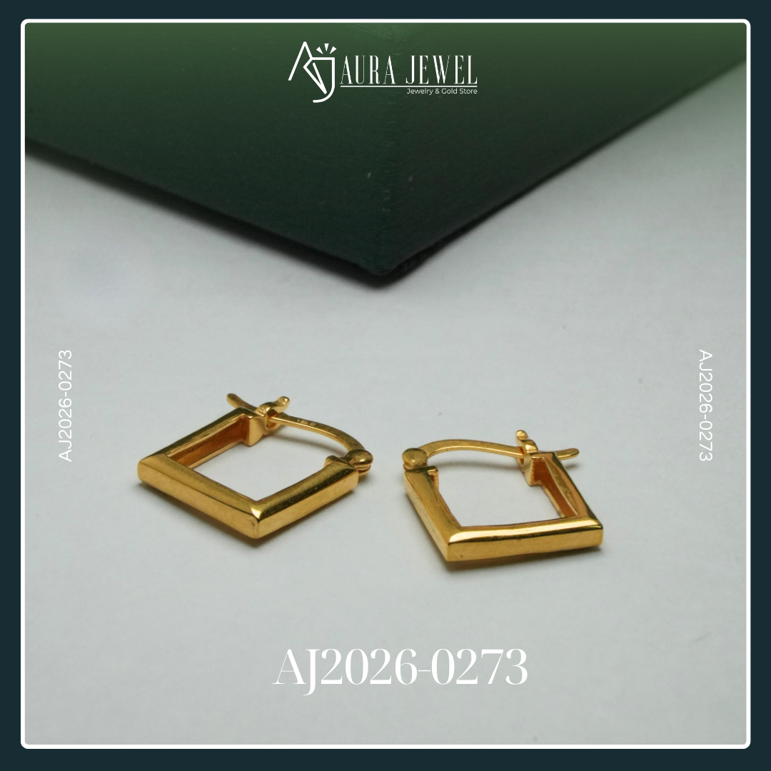 18K HOOP GOLD EARRINGS - Image 2