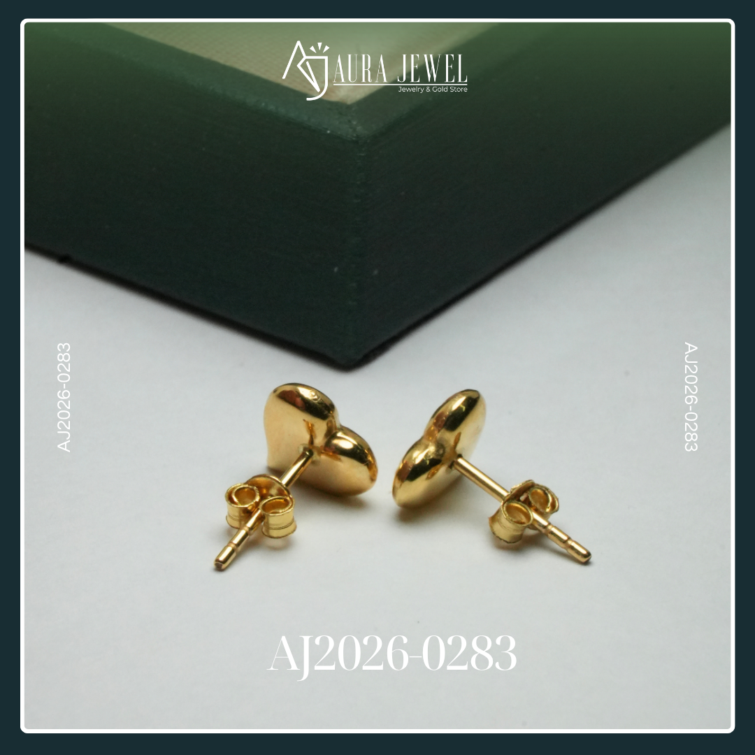 18K HEART GOLD EARRINGS - Image 2