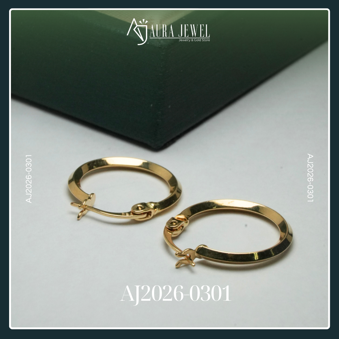 18K HOOP GOLD EARRINGS - Image 4