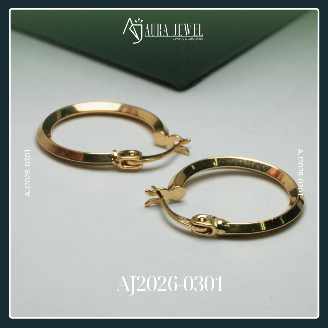 18K HOOP GOLD EARRINGS - Image 3