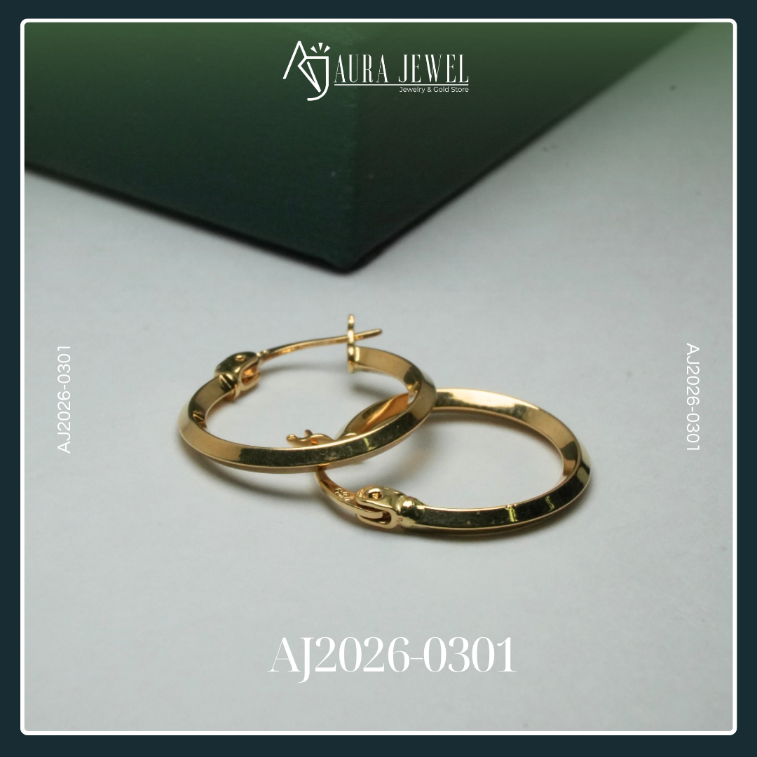 18K HOOP GOLD EARRINGS - Image 2