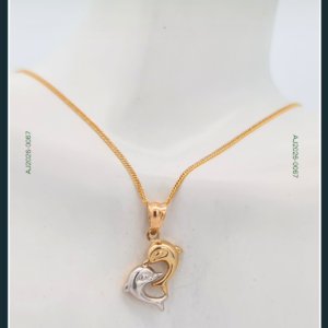 18K DOLPHIN TWO TONE GOLD CHAIN WITH PENDANT