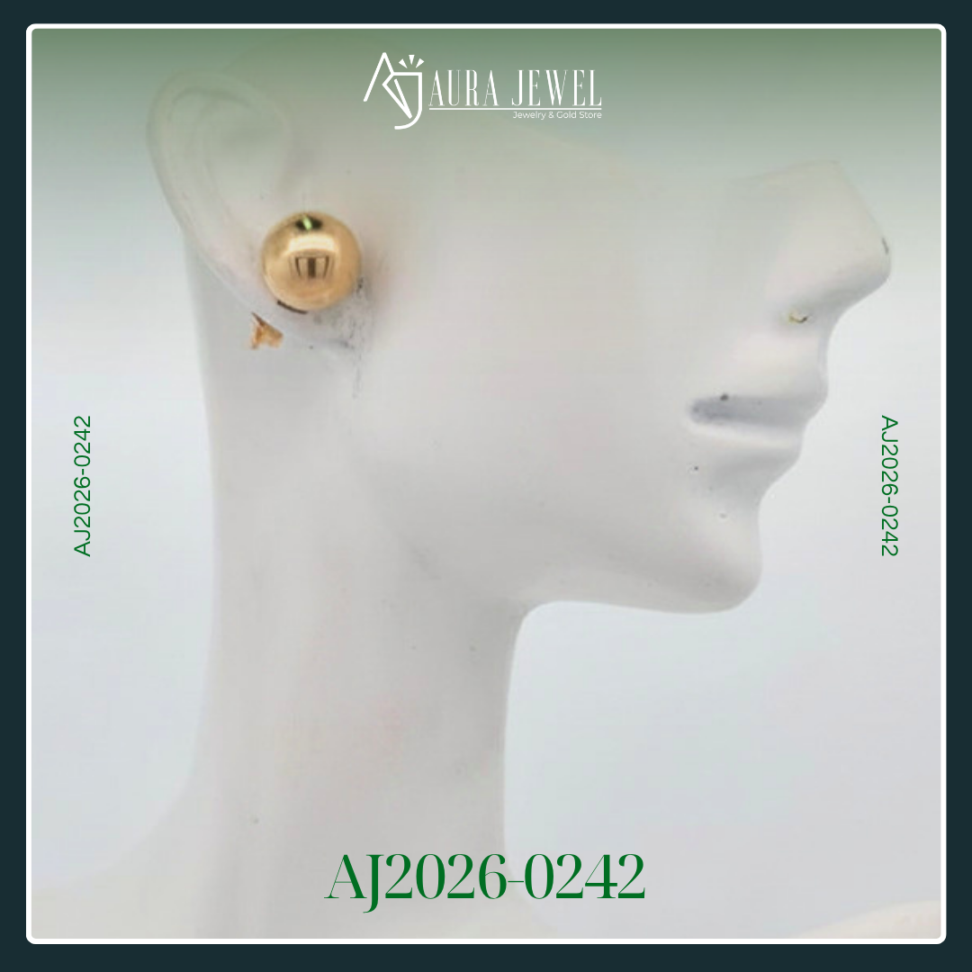 18K CHUNKY BALL GOLD EARRINGS - Image 3