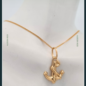 18K ANCHOR GOLD CHAIN WITH PENDANT